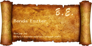 Benda Eszter névjegykártya
