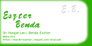 eszter benda business card